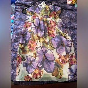 Beautiful floral strapless dress size M